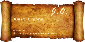 Juszt Orgona névjegykártya